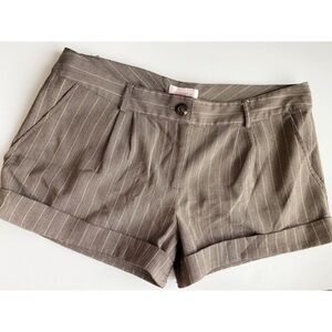 Xhilaration • Brown Pinstripe Cuffed Shorts